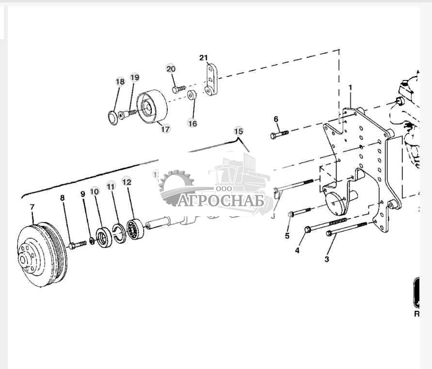 9901 Fan Support Plate and Idler Pulley 